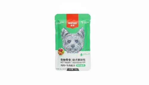 پوچ سگ ونپی با طعم مرغ و گوشت گاو وزن 80 گرم | Wanpy Treats Chicken & Beef